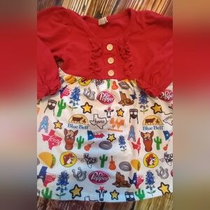 Texas Bucees Dr Pepper Whataburger Dress 12-18 Mo NWOT